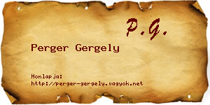 Perger Gergely névjegykártya